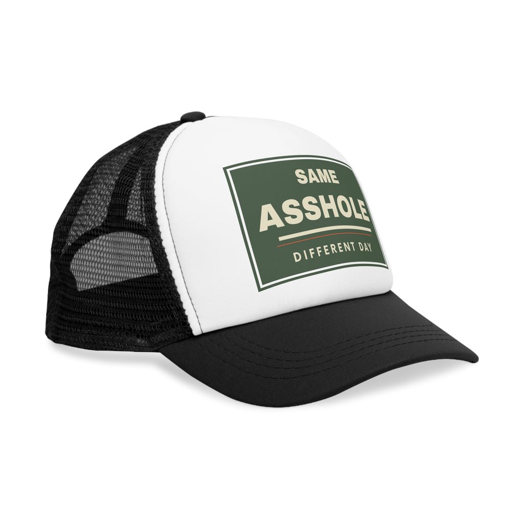 Same Asshole Different Day Trucker Hat, Humorous Gift, Casual Wear, Outdoor Accessory
