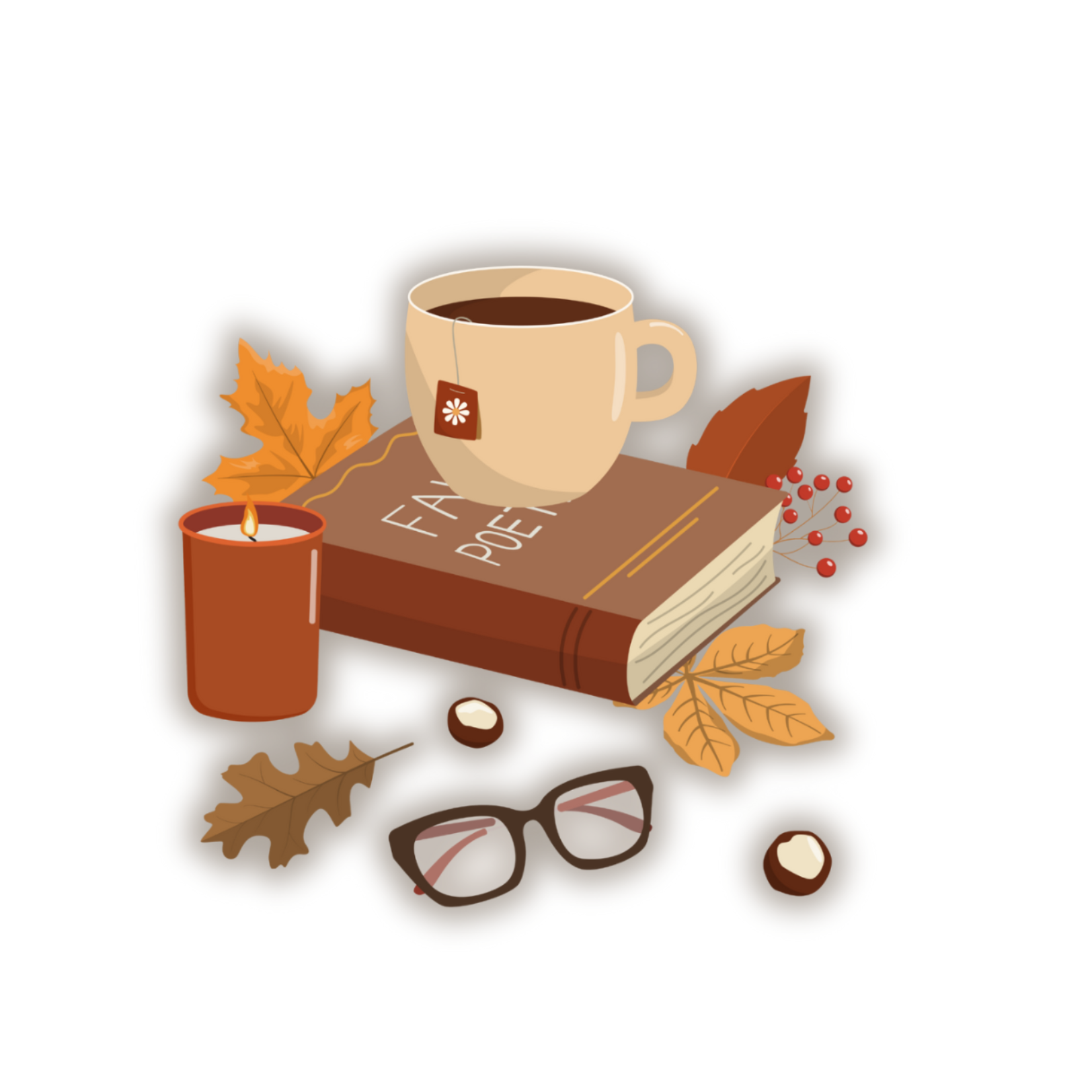 Fall Reading, homemade sticker
