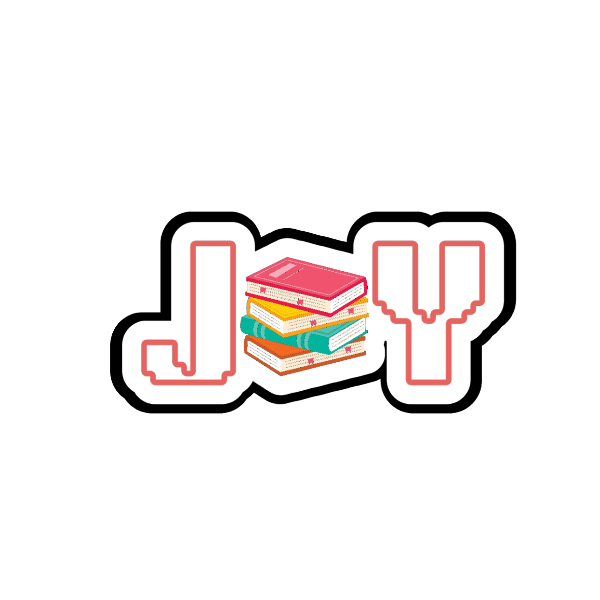 JOY, handmade sticker for book lovers