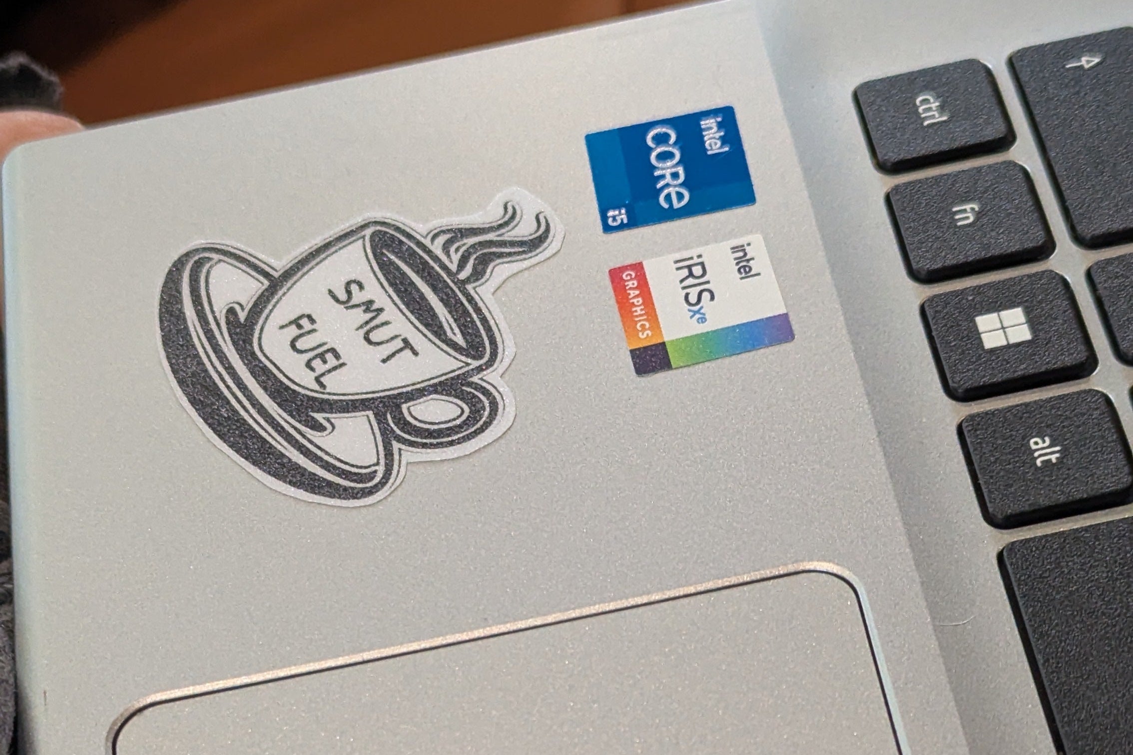 Smut Fuel sticker on laptop